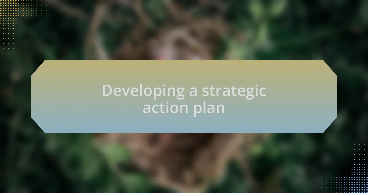 Developing a strategic action plan