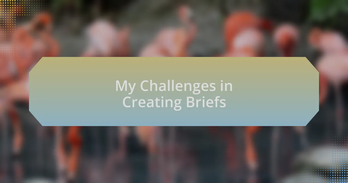 My Challenges in Creating Briefs