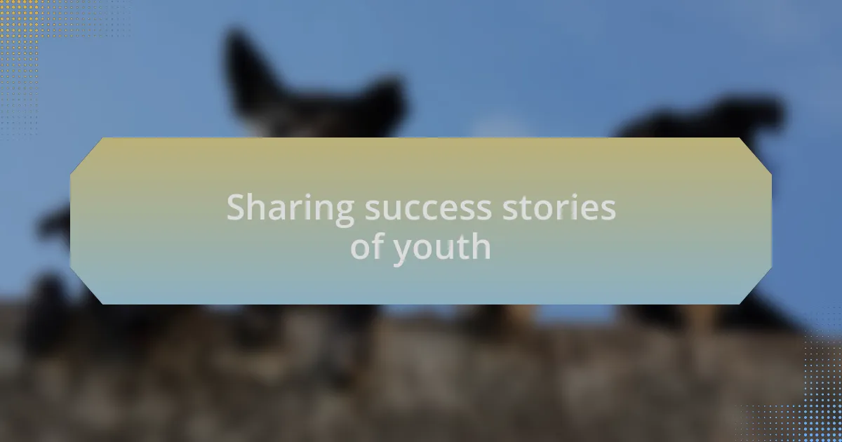 Sharing success stories of youth