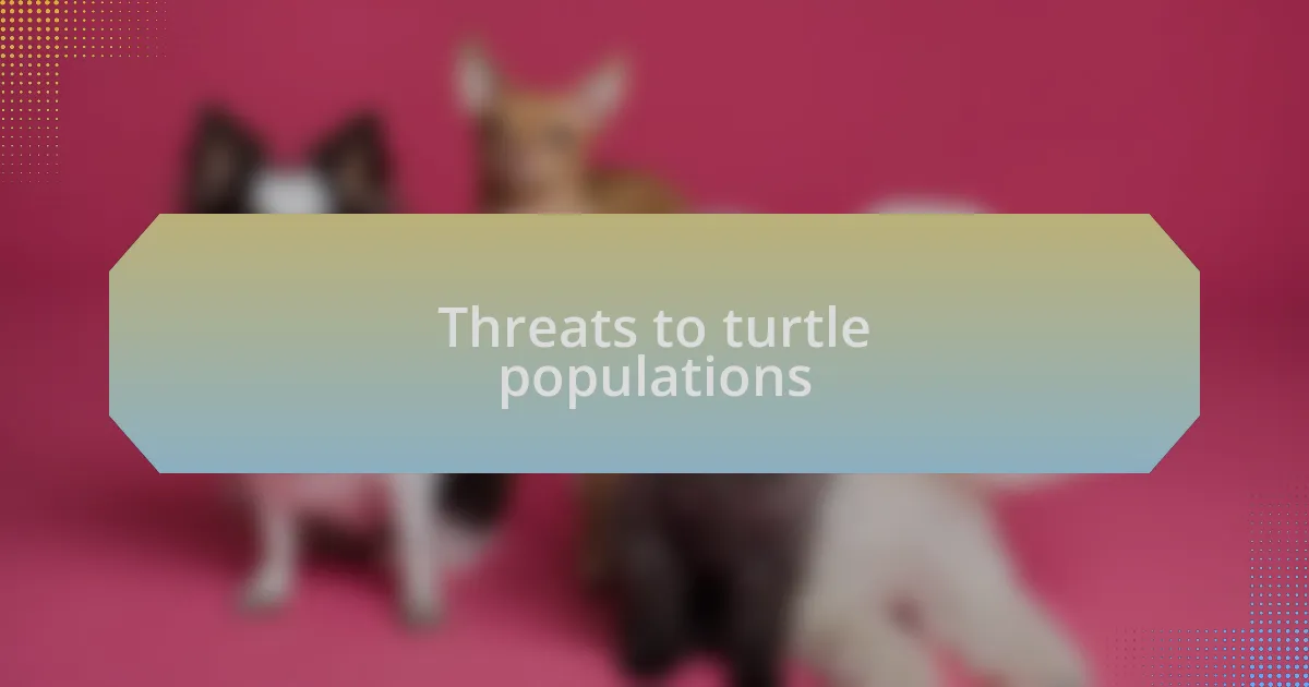 Threats to turtle populations