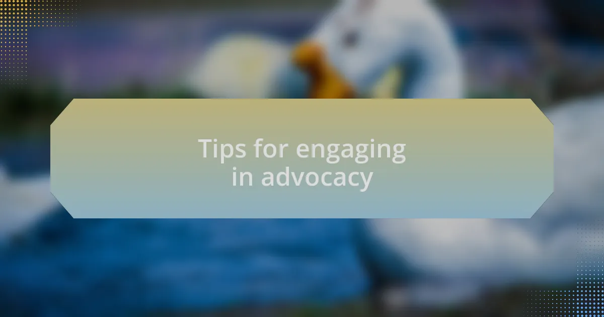 Tips for engaging in advocacy