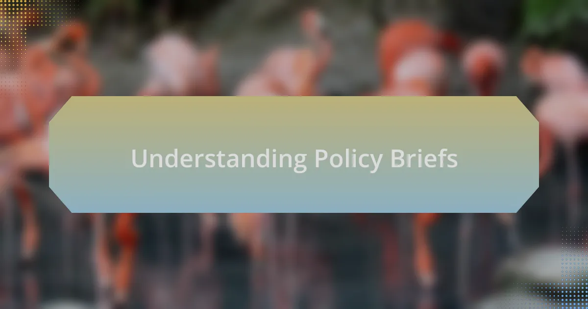 Understanding Policy Briefs