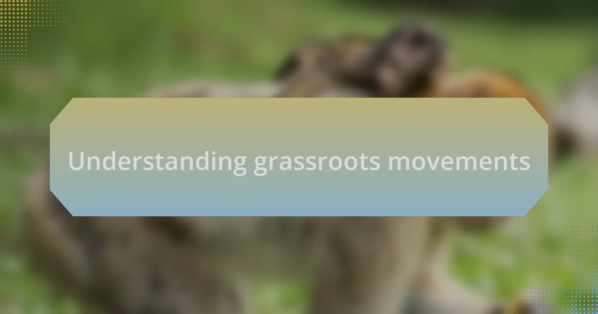 Understanding grassroots movements