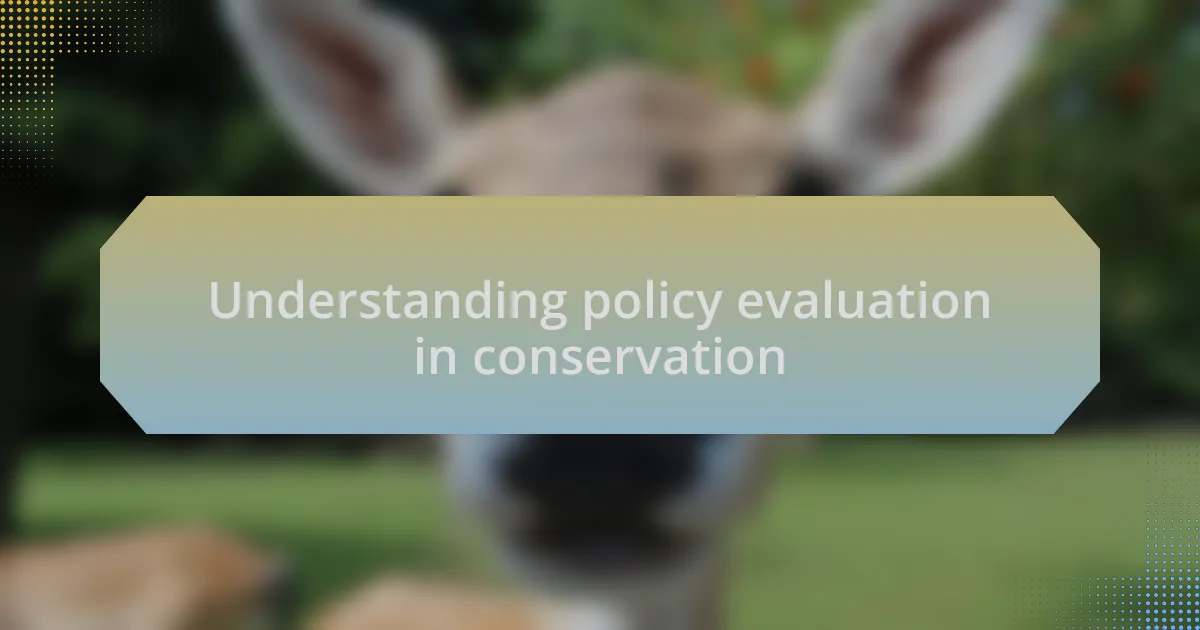Understanding policy evaluation in conservation