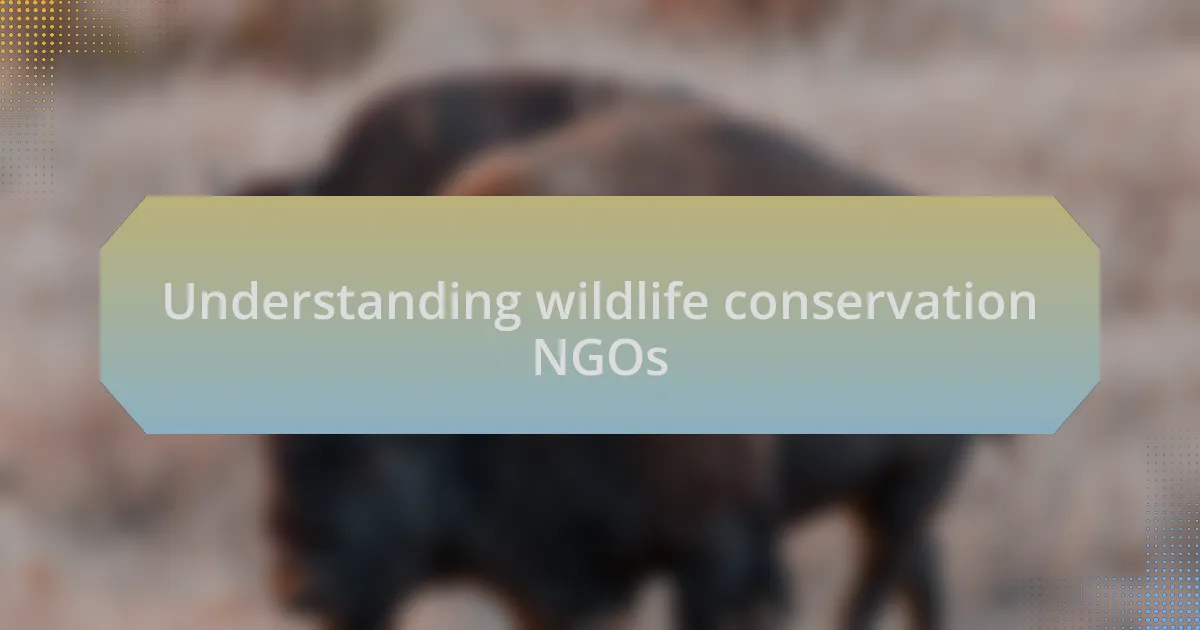 Understanding wildlife conservation NGOs