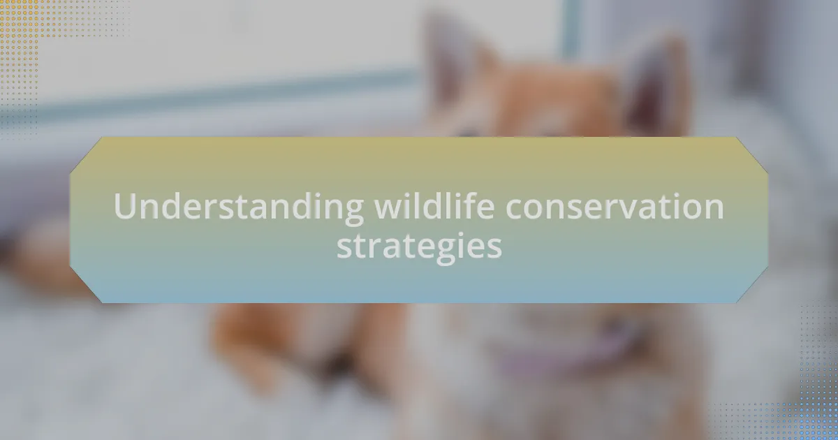 Understanding wildlife conservation strategies