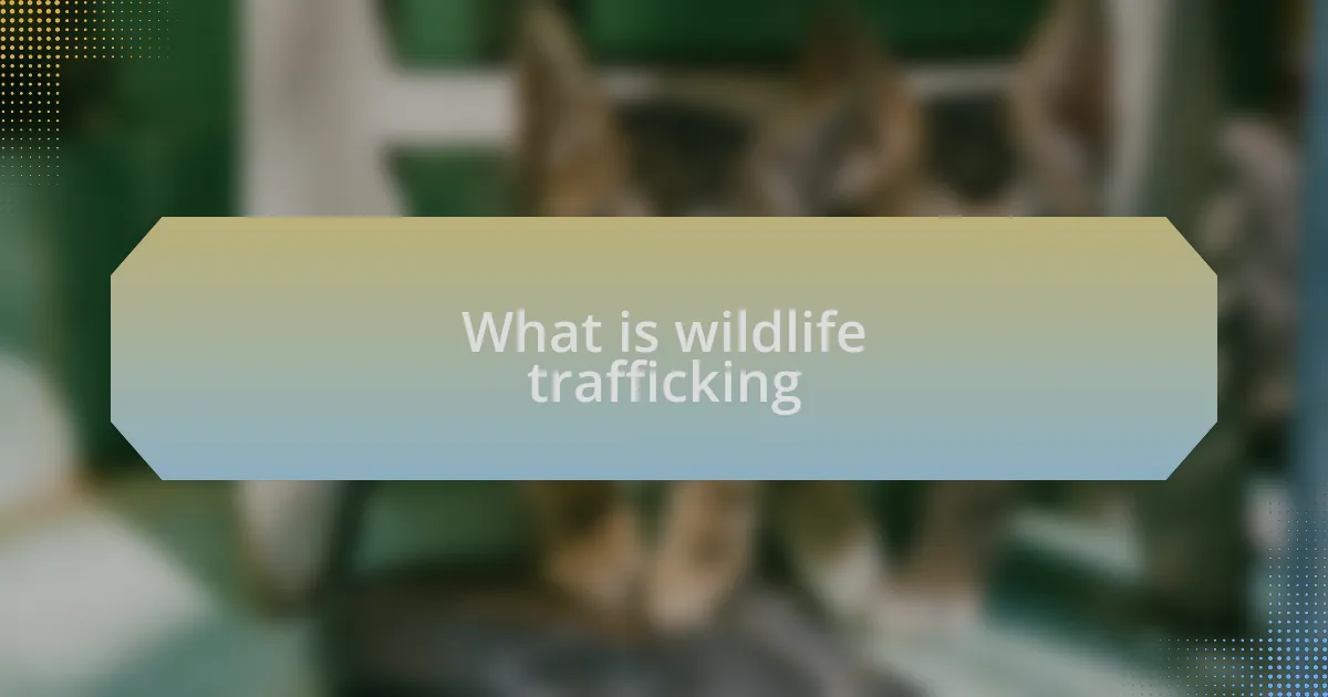 What is wildlife trafficking